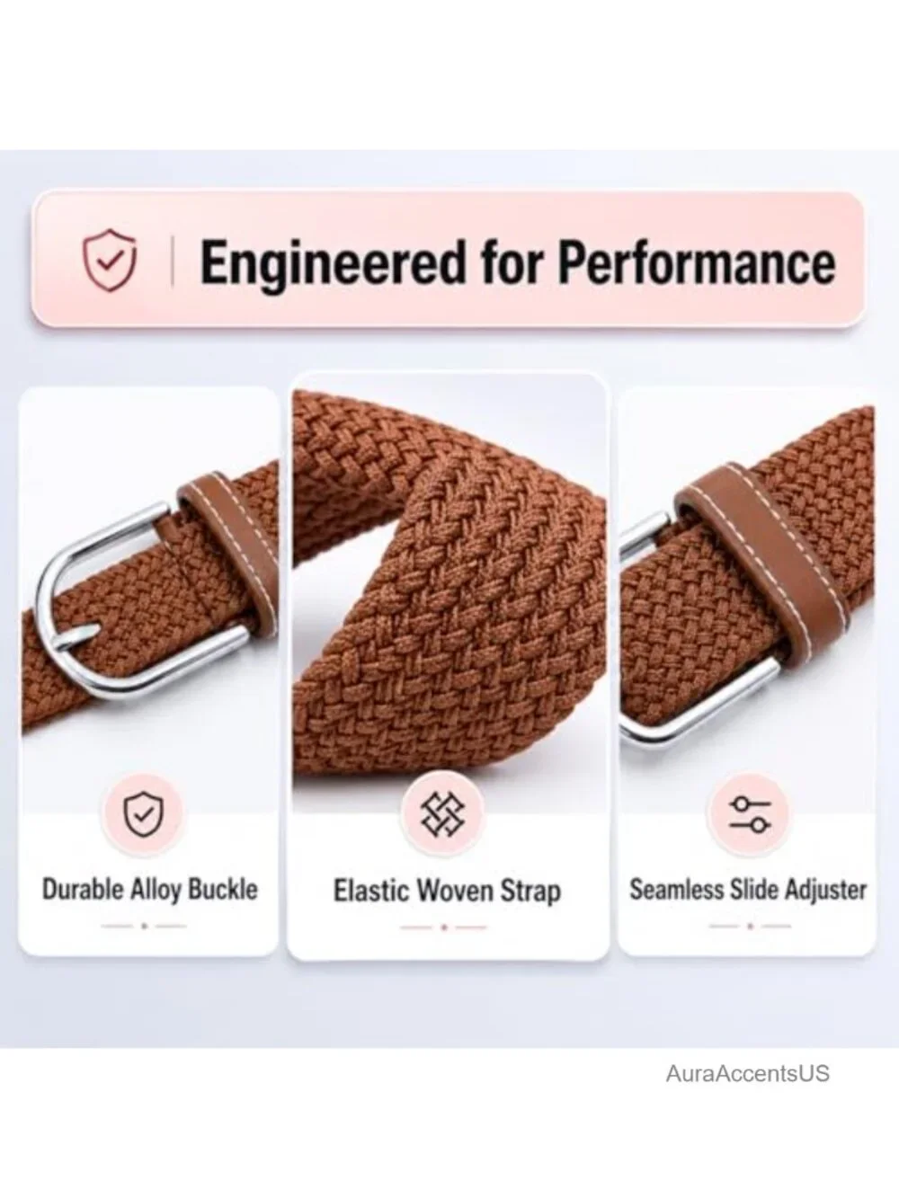 Braided Stretch Belt 4 Pack for Women Men Adjustable Elastic Waist Belts